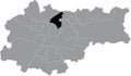 Location map of the PrÃâ¦dnik Czerwony Red PrÃâ¦dnik district of Krakow, Poland
